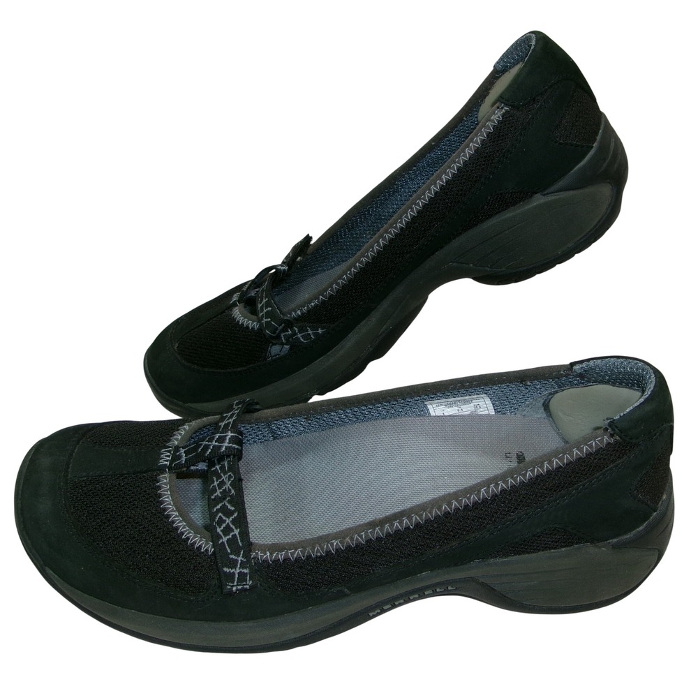 Merrell Women's Black Suede Mesh Encore Ballet Shoes Flats US 8